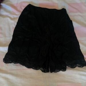 Elegant Black Lace Slip Shorts